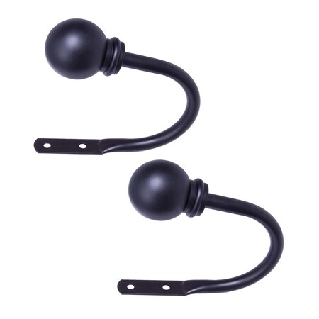 Kenney Mfg DRAPERY HOLDBACK BLK 4""L KN74983